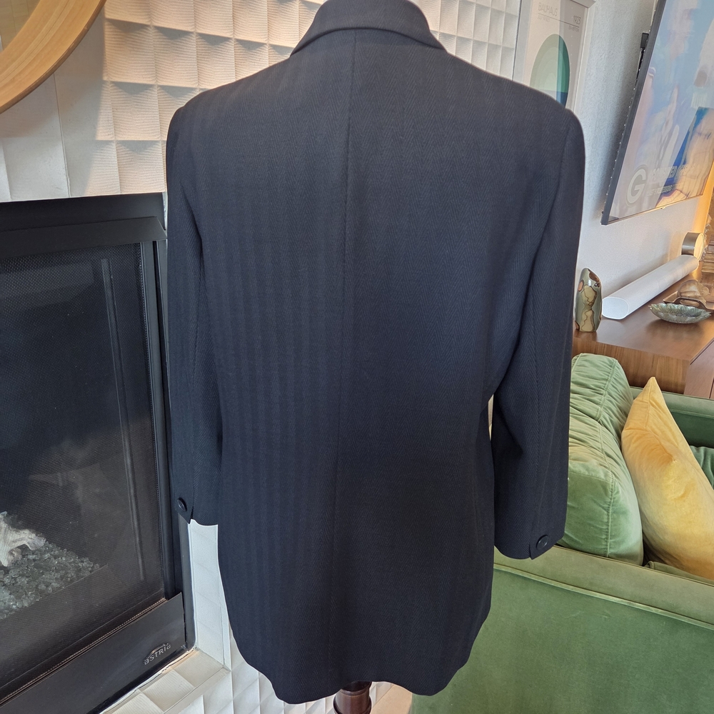 Giorgio Armani Collezioni Charcoal Black Single-Button Blazer Made in Italy - Picture 2 of 8